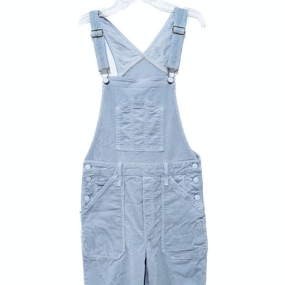 MOTHER Patch Rambler Stone Blue Corduroy Overalls - Picture 7 of 14